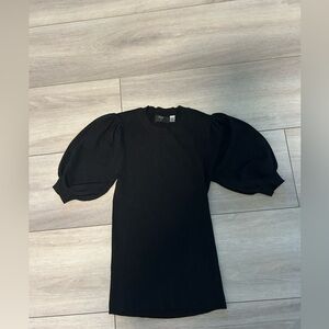 Black puff sleeve sweater